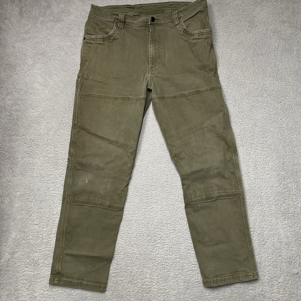 Backcountry Pants Mens 31 Green Chino Jeans Stretch Straight Fit Outdoors